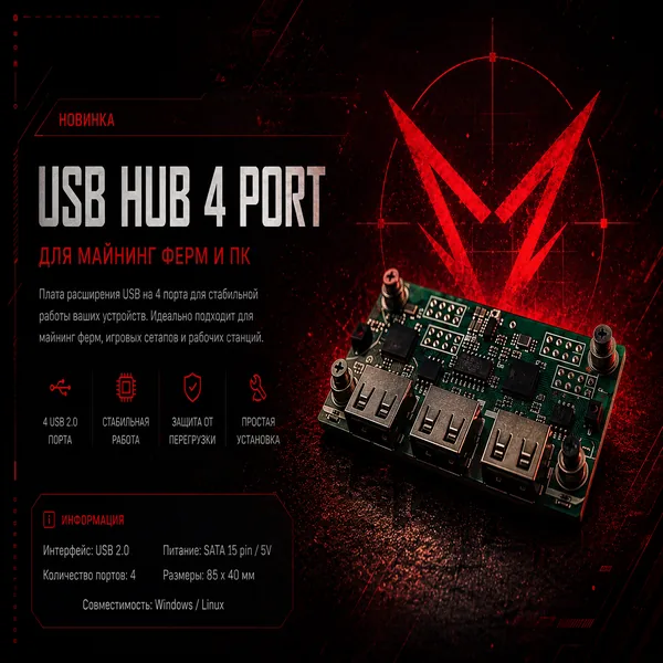 MAKCU ESP32-S3 — USB Hub 4 Port для майнинг ферм и ПК